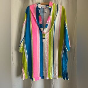RARE 70s Catherine Ogust Penthouse Multicolor Stripe Mini Tunic - OS